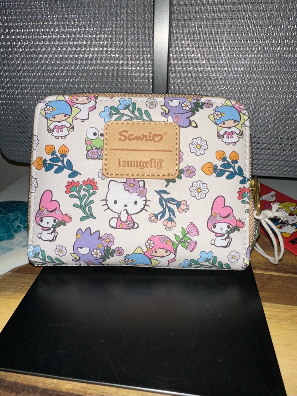 Sanrio Floral Characters Zip Wallet - Cream, Pink, Blue, Purple